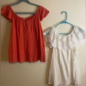 two off the shoulder dress up shirts